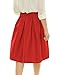 Allegra K Women's Elegant Jacquard Flare Pleated A Line Skirt XL Red