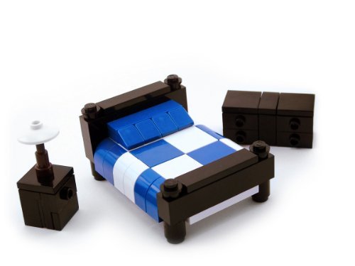 Lego Furniture Bedroom Set W Dresser Nightstand And Lamp Blue