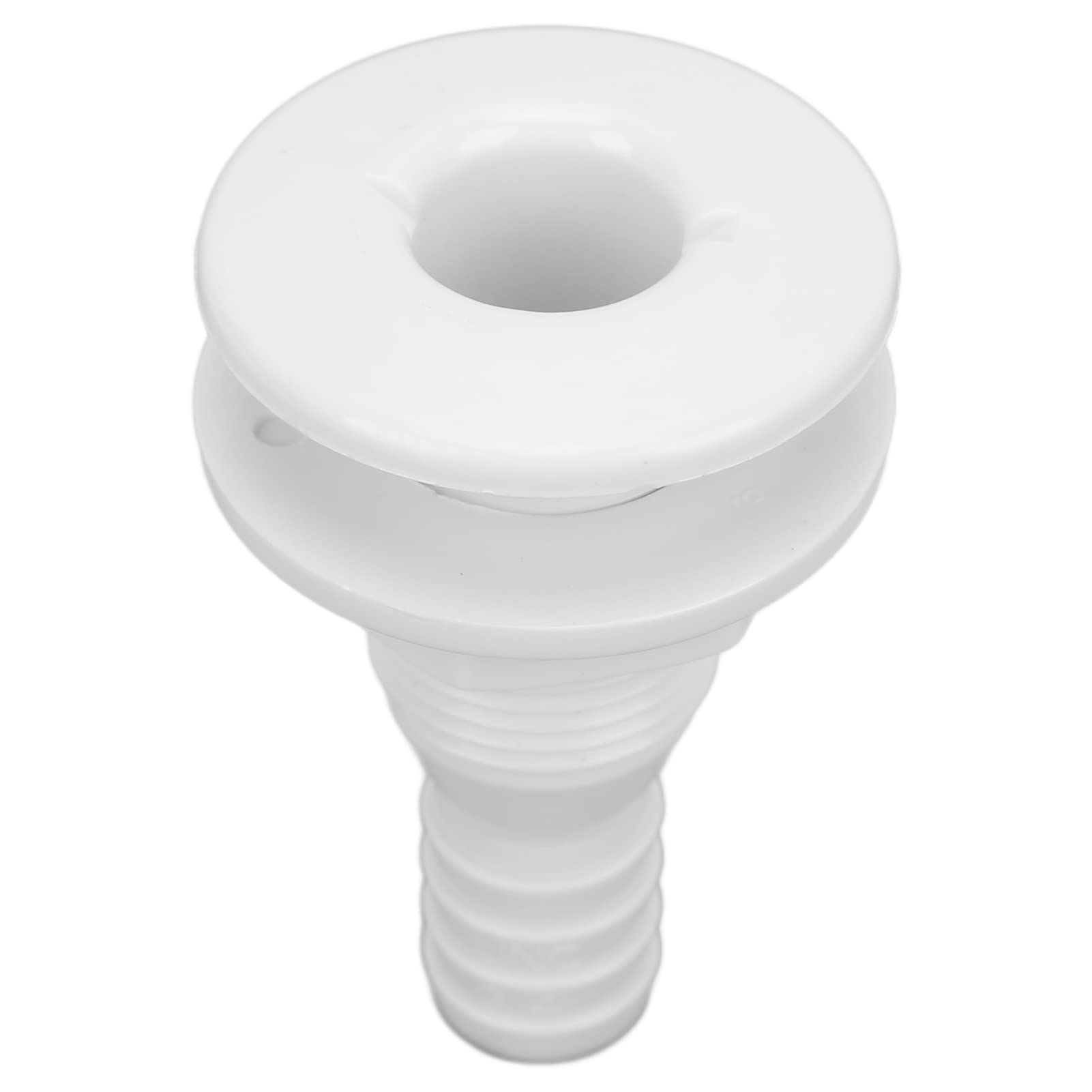 Thru Hull Fitting, 3/4in Through Hull Fitting Boat Through Hull Connector ABS Hose Coupling Drain Outlet Boats Accessory (White)