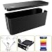 Cable Management Box, Cord Organizer and Cover with Cable kit - Desk, Wall Mounted TV, Video, Game and Computer Wire Holder, Hider, Protector with Cable Sleeve, Black Edition by Tokye XXL Value primary