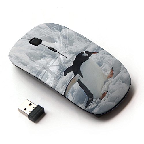 [ Optical 2.4G Wireless Mouse [ Penguin Ice Snow Antarctic Jump Bird White ]