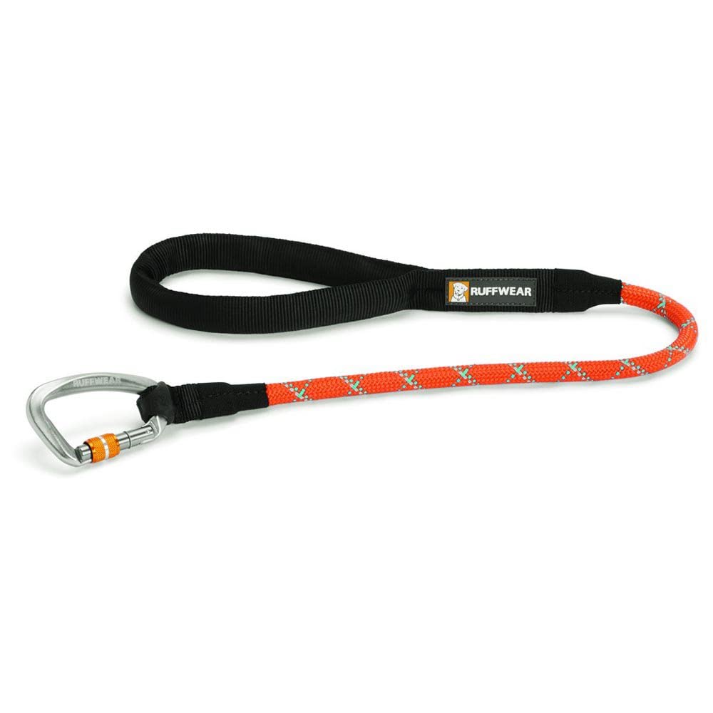 RUFFWEAR Short Dog Lead with Carabiner Clip, One Size, Pumpkin Orange, Knot-a-Long