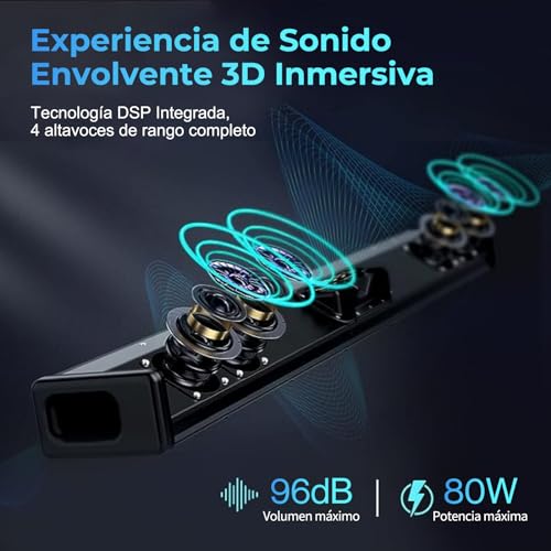OXS S3 TV Soundbar, Bluetooth 5.0 Home Theater Audio, Dynamic Bass, 3D Surround Sound, Dialogue Enhancement, AUX/Optical/Coaxial Support, Multiple Sound Modes