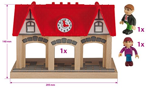 Eichhorn Wooden Soundstation Train Set (4 Piece), Brown