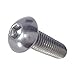 Fastenere Button Head Socket Cap Screws - M6-1.00 x 50MM (25-Pack) Stainless Steel 18-8, Full Thread, Plain Finish, Flat Point, ISO 7380 Metric Screw Set, Easy to Install w/Allen Hex Socket Drive