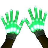 HITOP Led Gloves, Light Up Gloves Toy Skeleton Lighted Gloves, Christmas Party Gifts for Men Stocking Stuffers for Teens (Green)