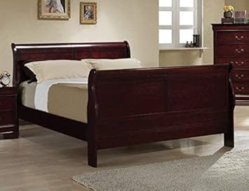 Coaster Home Furnishings Louis Philippe Queen Panel Bed Red Brown Sleigh