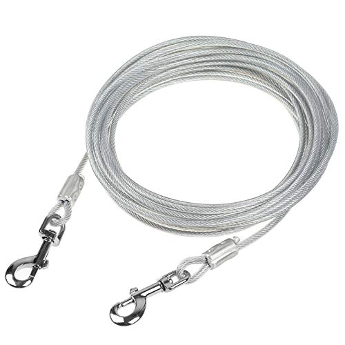 Dog Tie Out Cable 32 ft Length 550 lbs Break Strength Galvanized