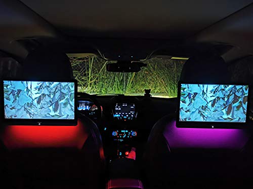12.5 inch Android 8.1 Headrest Monitors with WiFi, Sync Screens TV Tablets Touch Screen 4K Dual Video Players Phone Mirror Netflix YouTube PS4 HDMI AV Bluetooth FM - Thumbnail 2