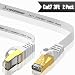 CableGeeker Cat7 Ethernet Cable 3ft 2 Pack (30 AWG High Speed Cable) Flat Cat7 Shielded Ethernet Cable Support Cat5/Cat6 Network,600Mhz,10Gbps - White Computer Cord for Router Xbox Modem
