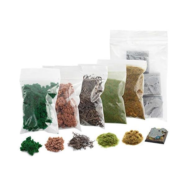 War World Gaming 5 x Quadratische Basen für Miniaturen mit Landschaft Set - 28mm Modellbau Basing Gelände Tabletop…