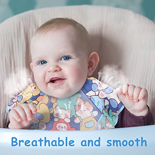 PomeloBaby Babylätzchen mit kurzen Ärmel 3er-Pack abwaschbar Ärmellätzchen Baby Lätzchen für Baby und Kinder von 6-36 Monaten