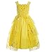 ReliBeauty Girls Sleeveless Sequin Princess Costume Dress up, Yellow, 10