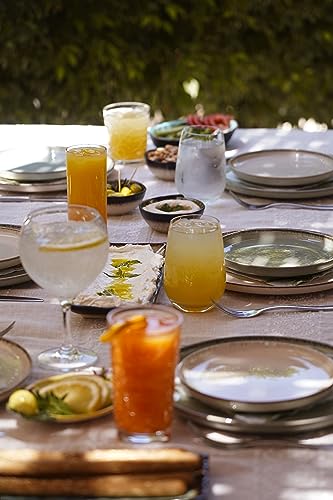 The Good Store Acrylic Premium Quality Plastic Unbreakable Decorated Water Tumbler | Set Of 6 Glasses | Reusable, Dishwasher Safe | Tall 8.2X14.3 CM Clear