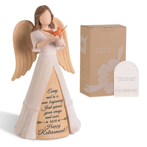 Storieme Retirement Angel with Bird Figurine for Woman Home Table Decor at Amazon