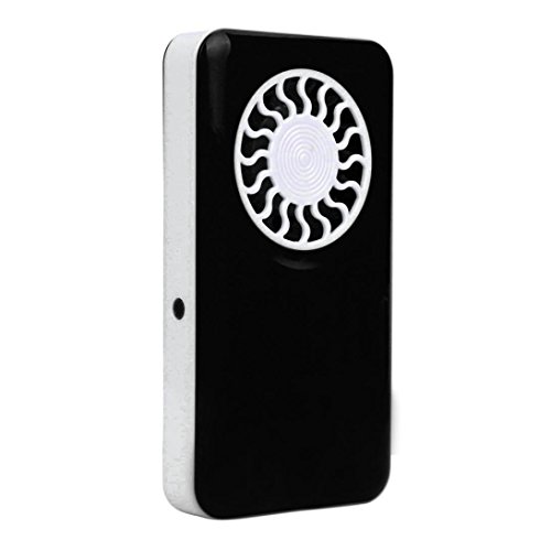 Leegor Portable Handheld USB Mini Fan Ultra-thin Low Noise Rectangle Air Conditioner Cooler With Rechargeable Battery (Black)