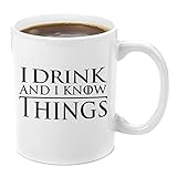 I Drink and I Know Things | Premium 11oz Coffee Mug Gift Set - GoT I Drink and I Know Things, Thats What I Do I Drink and I know Things, Game of Thrones Gifts, Glass, GoT Gift Set, for Men, Women