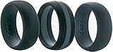 3 Silicone Wedding Ring Silicone Wedding Band for Men for Climbing and Outdoors (Grey Stipe, 8)