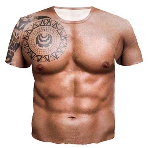Sagton Adult Mens Women Cosplay Costume 3D Offensive Boobs Funny Printed Tee