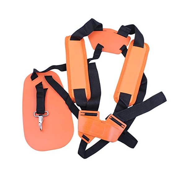 HAISHINE Universal Doppel-Schultergurt für Rasentrimmer Freischneider Gurt Garten Power Gartenschere Nylon Orange – Bild 4