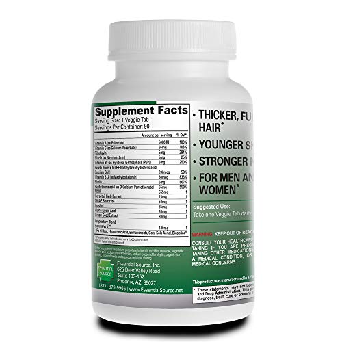 Essential Source Bonita V Vegan Hair Nails and Skin Vitamins for Women