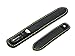 GERMANIKURE 2 Pc Black Glass Nail File Set with Suede Sleeves - Fingernail File & Small Travel Nail File - Professional Manicure & Pedicure Kit for Natural Nails - Ethically Made in Czech Republic