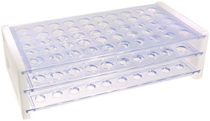 KeL Scientfic KS-805 50 Hole Plastic Test Tube Rack for 12-13 mm Test Tubes Polystyrene, Light Blue