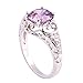 Psiroy 925 Sterling Silver Plated Round Simulated Amethyst Floral Cocktail Ring for Women Size 8