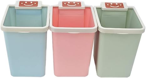 Amazon 3本のpc ゴミ箱 圧力サークルスクエアゴミ箱缶詰のキッチンリビングルームゴミ箱 ゴミ箱 ゴミ入れ オンライン通販