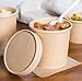 16 oz Pint Disposable Paper Food Storage Containers with Vented Lids, Pack of 25. Biodegradable, Compostable, Great for Soups, Ice Cream, ‘to Go’ Lunch, Hot & Cold Meals. Kraft Brown