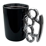 Knuckle Duster Coffee Mug Black and Silver - Brass Knuckle Mug - Brand New-
