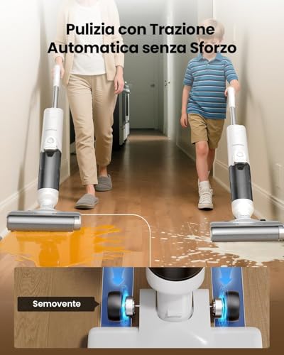Proscenic F10 Ultra Cordless Vacuum Cleaner 3-in-1 Floor Cleaner for 60 Minute Solids and Liquids, Lightweight Vacuum Cleaner for Solids and Liquids 1.3L, Self Cleaning, Corner and Edge Cleaning
