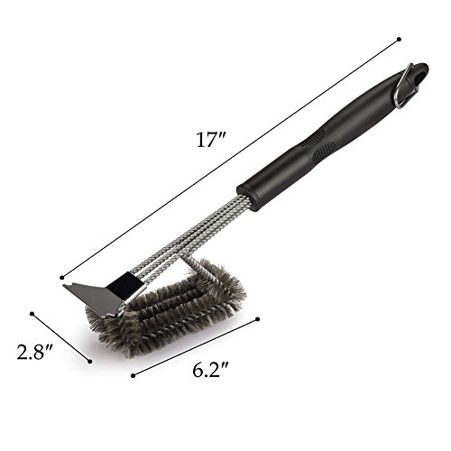 image for CO-Z Stainless Steel 3 in 1 BBQ Grill Brush and Scraper 18 Inches with