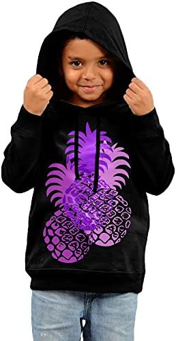 Yanhong Momona Pineapple Hawali Boys And Girls Funny Long Sleeve Hoodie 5-6 Toddler Black