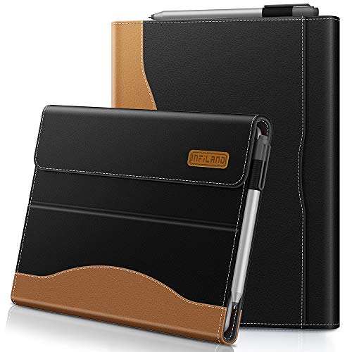 Infiland Microsoft Surface Go case, Multi-Angle Business Cover with Pocket for Microsoft Surface Go 10-Inch 2018 Release Tablet (Compatible with Surface Go Type Cover Keyboard), Black