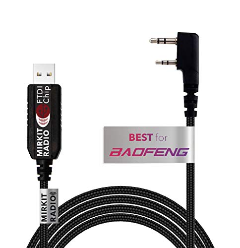 Mirkit USB FTDI Programming Cable Model 3 Black for Flashing Analogue Ham Radio: Baofeng, Mirkit, Wouxun, Kenwood, Archell, Retevis