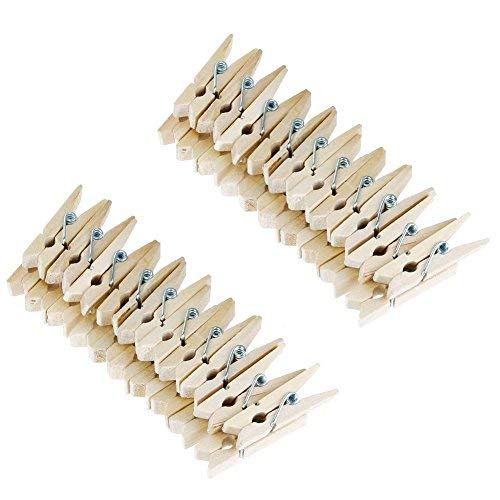 Giveet 328 Feet Natural Jute Twine and 100 Pieces Mini Clothespins, Multi-Purpose Arts Crafts Twine Industrial Heavy Duty Packing String for Gifts, DIY Crafts, Festive and Gardening Applications