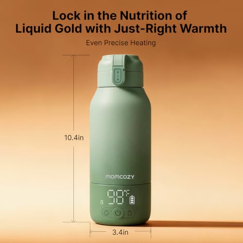 Momcozy Portable Bottle Warmer & Breastmilk Cooler Set On-the-Go Essentials | Nutrient Preserved, 24 Hours Cooling, Fast & Even Warming, Travel-Friendly, Easy Use, Large Capacity, Gift for Baby Registry