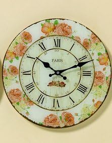 Wall clock colorful glass clear (Paris) Ø 34 cm