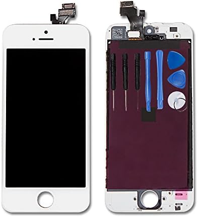 Ayake LCD Screen for iPhone 5 White Display Assembly Digitizer Touchscreen Replacement with Repair Tool Kits