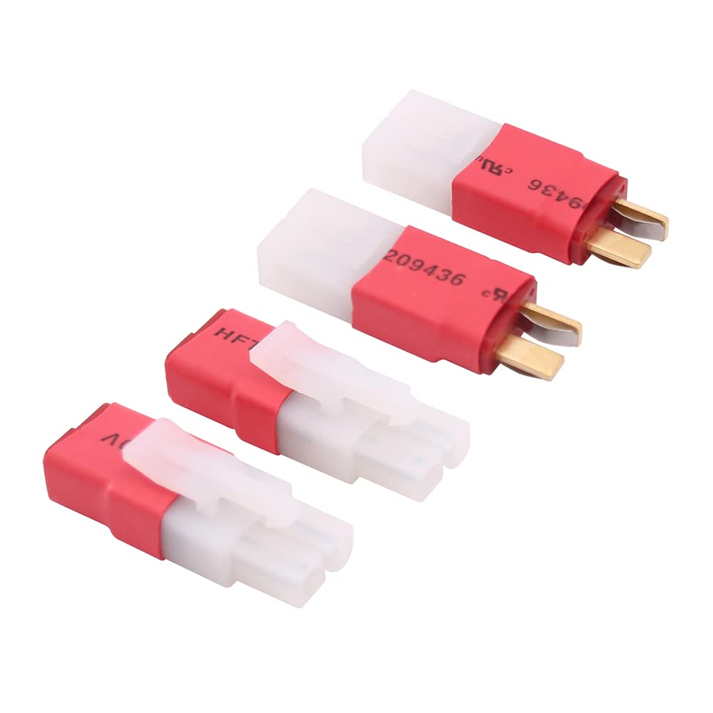 OliRC 4pcs compatible with Tamiya to T-Plug Deans Style Male Female RC Connector Adapter(C162-4)