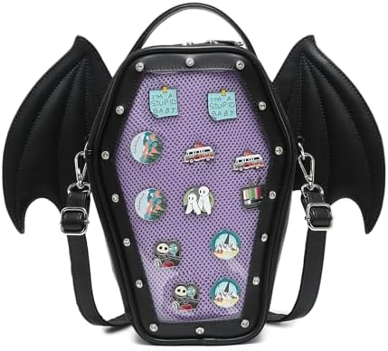 Amazon.com: Gothic Bat Wing Backpack Purse, Black Faux  display picture 3