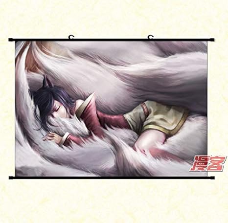 Wallscrolls-Wonderland LOL Ahri Stoffposter Plakat Tapete Rollbild Dekoration Geschenk AP Mid Champion Home Decoration Wall D