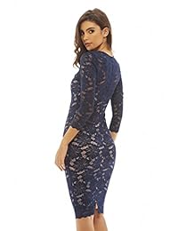 AX Paris - Body de encaje para mujer (manga 3 4)