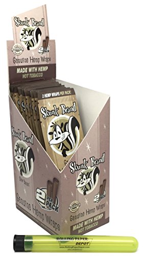 Skunk Hemp Wraps (25 Packs/Full Box) with Rolling Paper Depot Kewltube