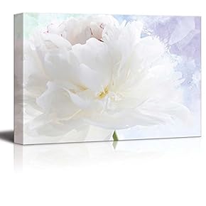 Beautiful White Flower on a Blue and Purple Watercolor Background