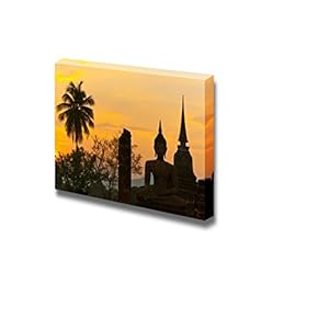Canvas Prints Wall Art - Wat Mahathat at Sukhothai Historical Park Thailand. | Modern Wall Decor/Home Decoration Stretched Gallery Canvas Wrap Giclee Print. Ready to Hang - 12" x 18"