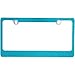 BLVD-LPF OBEY YOUR LUXURY Popular Bling 7 Row Blue Color Crystal Metal Chrome License Plate Frame with Crystal Screw Caps - 1 Frame