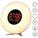 Wake Up Light, Sunrise Simulation Alarm Clock - Easy Operation Feature, As Bedside Night Light With 7 Colors Atmosphere Lamp,10 Levels Brightness, Snooze Function,5 Natural Sounds For Children adults