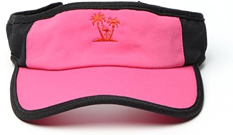 Adjustable Velcro Cap Low Profile Hat Womens Waterproof Golf Visor (palm tree pink)
